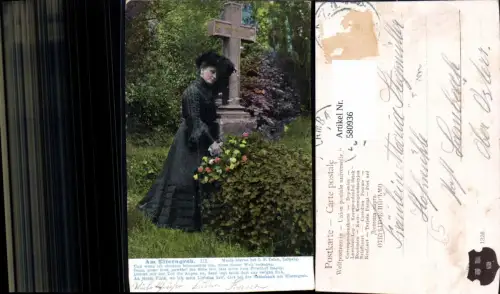 580936,Tod Am Elterngrab III Frau Grab Spruch Text Musik v. C.F. Teich