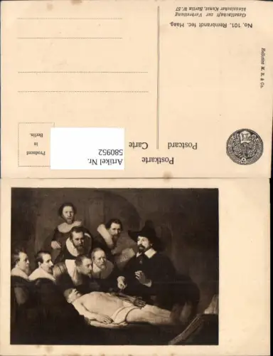 580952,Künstler Ak Rembrandt van Rijn Die Anatomie des Dr. Tulp Tod