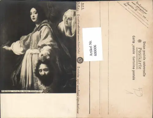 600006,Künstler Ak Giuditta Cristofano Allori Frau m. Abgetrennten Kopf Tod Trauer pub NPG