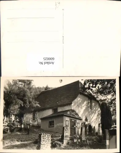 600025,Foto Ak Tod Trauer Haus m. Friedhof Gräber Kreuz