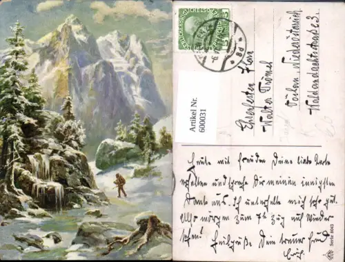 600031,Künstler Ak Jäger Winterlandschaft Jagd