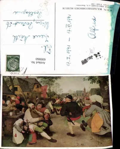 600060,Künstler Ak Peter Brueghel d. Ältere Bauerntanz Tanzen