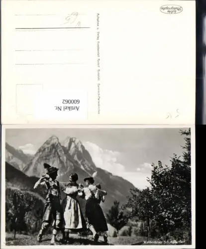 600062,Foto Ak Brauchtum Werdenfelser Schuhplattler Tanzen Mittenwald Tracht