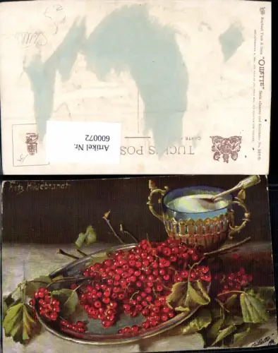 600072,Künstler Ak Fritz Hildebrandt Stillleben Ribiseln Beeren Obst Früchte pub Raphael Tuck Sons 596B