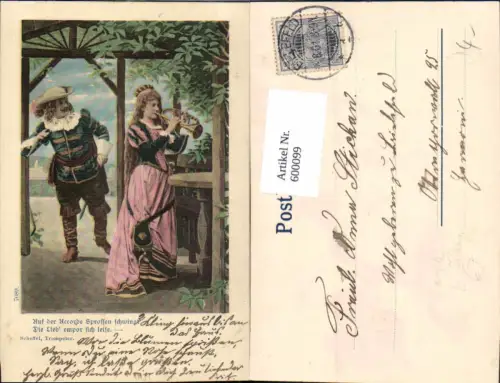 600099,Litho Scheffel Trompeter v. Säckingen Sagen
