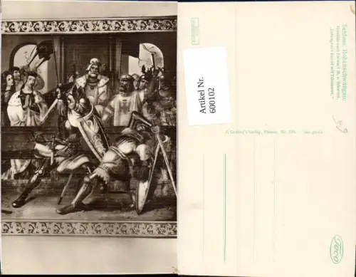 600102,Germanenkult M. v. Schwind Schloss Hohenschwangau Lohengrins Kampf m. Telramund