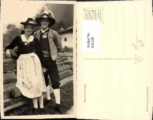 631228,Foto Ak Zillertaler Trachten Tracht Zillertal Paar Mayrhofen Umgebung