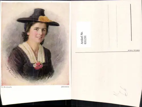 631231,Künstler Ak J. Prohazka Zillertalerin Frau Zillertal Tracht