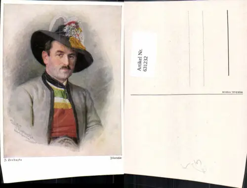631232,Künstler Ak J. Prohazka Zillertaler Mann Zillertal Tracht