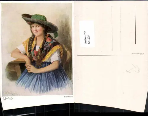 631234,Künstler Ak J. Prohazka Pustertalerin Pustertal Tracht