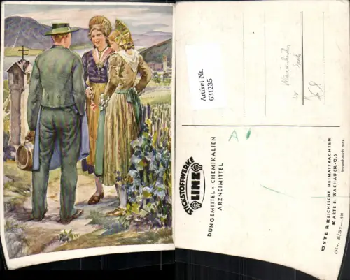 631235,Künstler Ak Brusenbach Wachau Weißenkirchen Spitz Tracht pub Österr. Heimattrachten 2