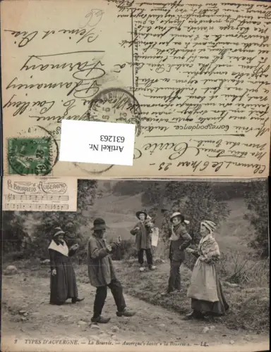 631263,Types d Auvergne La Bourree Auvergne dance la Bourree Tanzen Tracht France