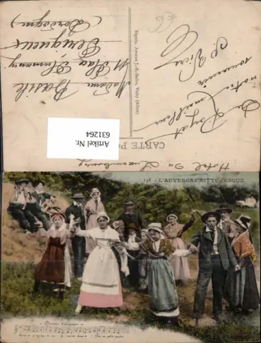 631264,L Auvergne Pittoresque Bourree d Auvergne Tanzen Brauchtum Tracht France