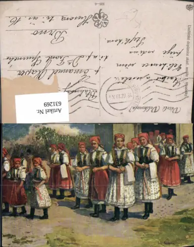 631269,Künstler Ak J. Koudelky Frauen Tracht Tschechien