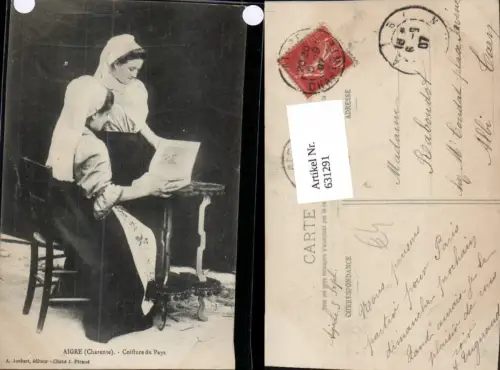 631291,Aigre Charente Coiffure du Pays France Tracht