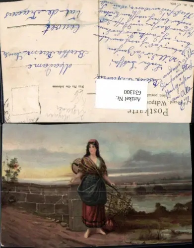 631300,Künstler Ak Frau Sinti Roma Zigeuner Mignon Mandoline