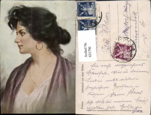 631796,Künstler Ak Fattori Schönheit aus d. Süden Sinti Roma Mignon Zigeuner