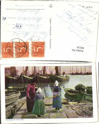 80218,Volendam Havengezicht Trachten Holland