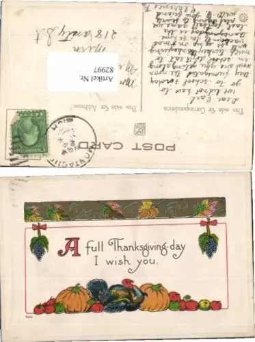 82997,Tolle Präge AK Thanksgiving Früchte