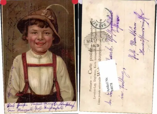 84078,C. Palm Junge Tracht Hut Feder am Hut