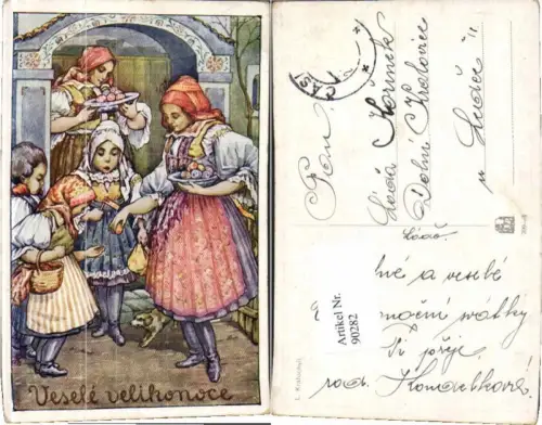 90282,Tschechische Trachten Tracht Ostern L. Kratochvil