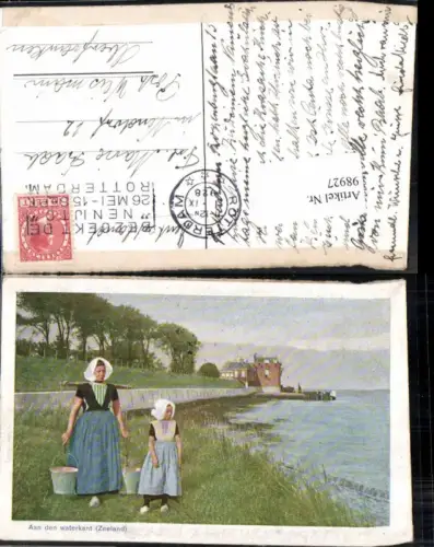 98927,Wasserträgerin in Holland m. Tracht Volkstracht