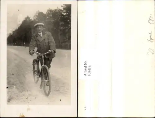 109416,Foto Ak Mann m. Fahrrad Sport Rad