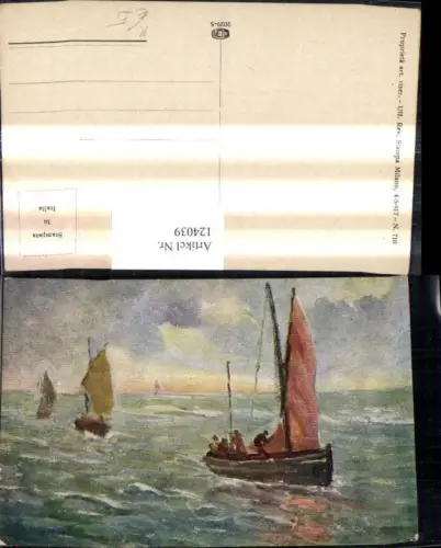 124039,Künstler Ak Segelschiff Schiff Segelboot