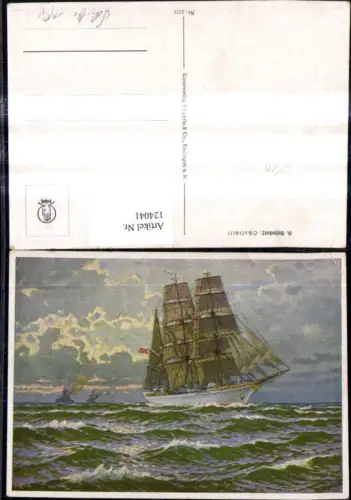 124041,Künstler Ak H. Bahndorf Segelschiff Schiff Schulschiff