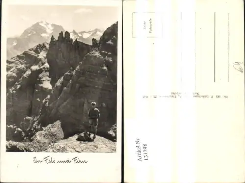 131298,Foto Ak Sport Bergsteigen In Fels u. Firn Bergwanderer