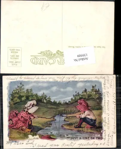 139509,Litho Angler Angeln Just a Line ot two