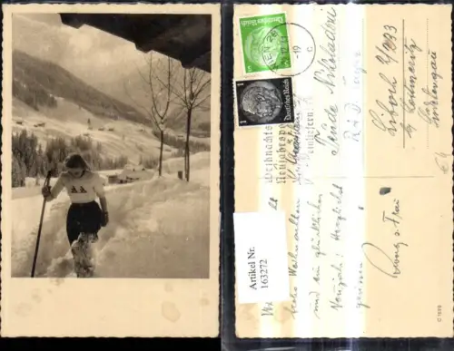 163272,Foto Ak Frau Tourengehen Schneewanderung Stock Wintersport