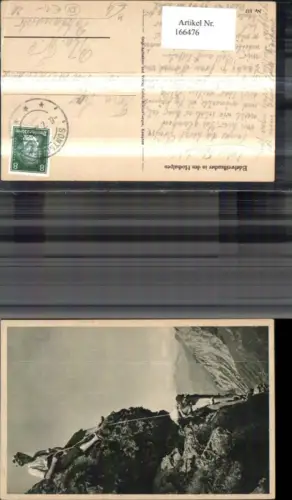 166476,Edelweißsucher i. d. Hochalpen Bergsteiger Seilschaft Seil Kletterer