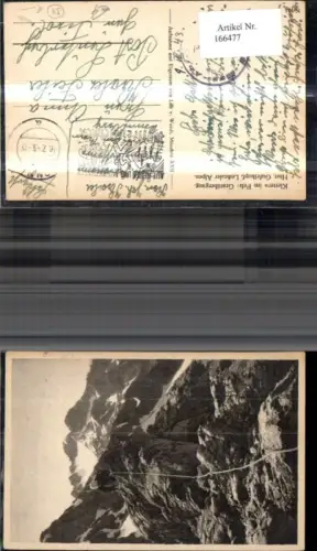 166477,Klettern i. Fels Gratübergang Hinterer Gufelkopf Lechtaler Alpen Bergsteiger Seil Kletterer 1943