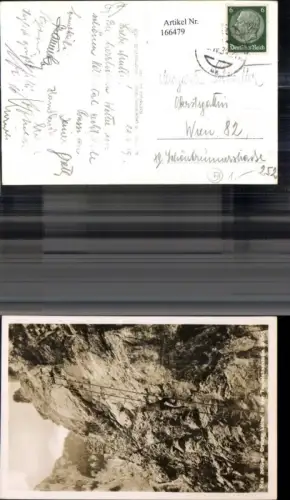 166479,Rax Grosse Leiter i. d. Teufelsbadstube Kletterer Bergsteiger 1939