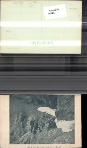 166483,Rast a. d. Langen Bande Bergsteiger Kletterer Foto Ak