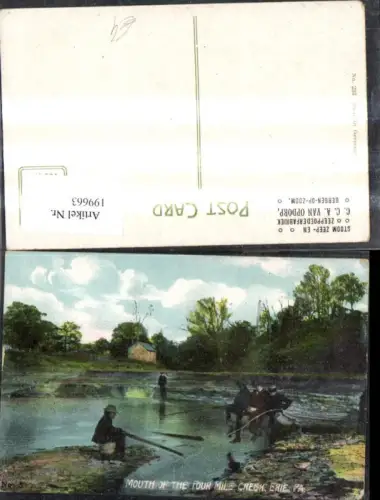 199663,Pennsylvania Erie Mouth of th Four Mile Creek Angeln Fischen Fischer