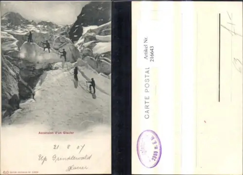 216643,Sport Tourengehen Ascension d un Glacier Gletscher Grindelwald Männer Berg