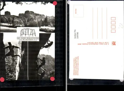 339786,Mehrbild Ak Sport Bergsteigen 125 Jahre i. Sachsen Kletterer Felswand