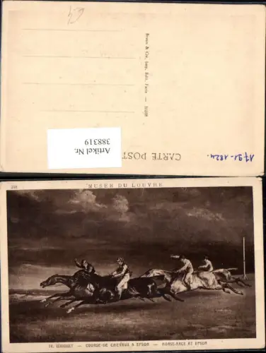 388319,Künstler Ak Th. Gericault Course de Chevaux e Epsom Horse-Race at Epsom Reiten Pferdesport Sport