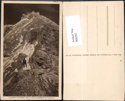 408282,Zugspitzgrat m. Hochobservatorium Kletterer Bergsteiger Bergsteigen Bergsport