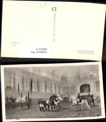 408313,Foto Ak n. Gemälde Blaas Wien Spanische Reitschule Lipizzaner Pferdesport Sport