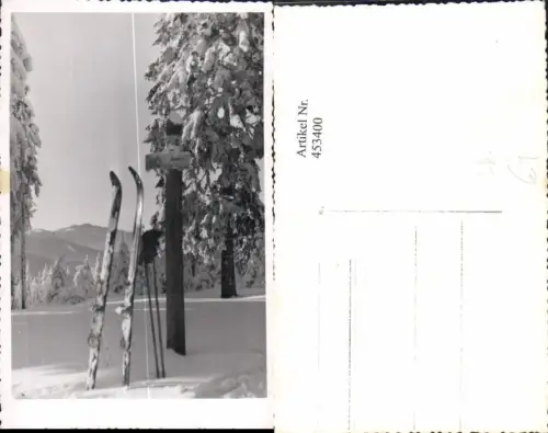453400,Foto Ak Ski Schi im Schnee Winterwald Wintersport Sport