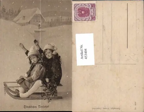 453404,Kinder Mädchen a. Schlitten Rodel Neujahr Wintersport Sport
