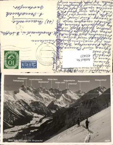 453427,Tourengeher Blick v. Söllereck ins Birgsautal Oberstdorf Wintersport Sport