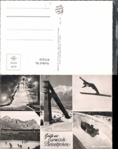 453429,Foto Mehrbild Ak Garmisch Partenkirchen Sprungturm Schanze Wintersport Sport
