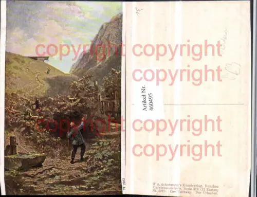 460495,Künstler AK Carl Spitzweg Urlauber Wanderer pub A. Ackermann 2983