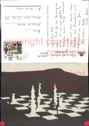 465656,Künstler Ak Gunther Nikles Schachbrett Figuren Schach Chess Sport