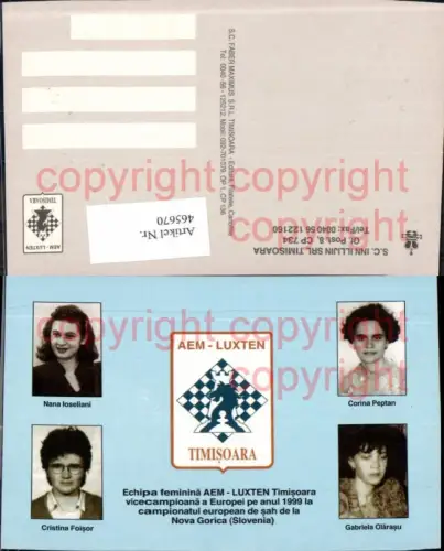 465670,Aem Luxten Timisoara 1999 Turnier Petan Olarasu Foisor Frauen Schach Chess Sport