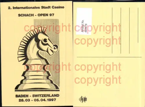 465678,2. Int. Open Stadt Casino Baden Schweiz 1997 Schach Chess Sport